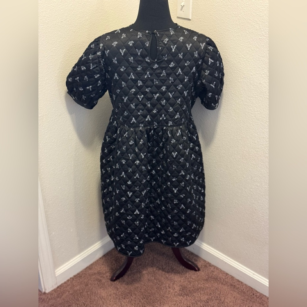 2 FOR $25Be Free Black Quilted Deer Print Dress Fit Flare Baby DollPuff Sleeve L - Picture 4 of 9
